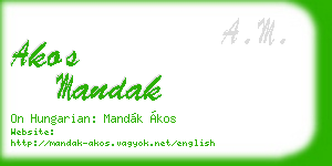 akos mandak business card